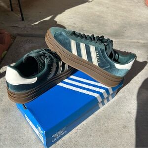 adidas Gazelle Bold IG4391 Women’s Shoes Platform Sneakers | Mineral Green | 8.5